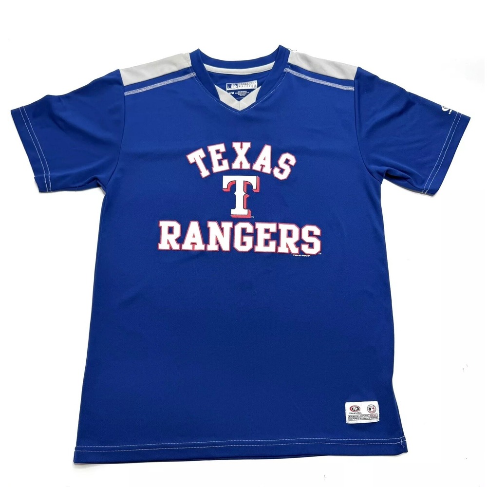 Majestic Blue‎ Texas Rangers Logo Mens T-shirt Size Medium MLB Baseball True Fan